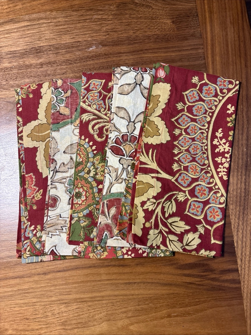 Pottery Barn 2 Sofia And 3 Clara Floral Napkins Set of 5 Cotton 20x20 Multicolor